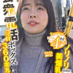 公衆電話ボックス360度丸見え ノリノリ美爆乳J○きき乳首チャレンジ のあさん（●年生）